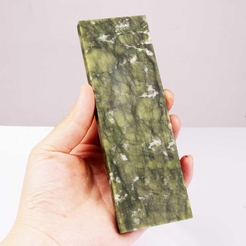 CBRIGHT 10000# Sharpening Stone,Ultra Fine Polishing Mirror Edge Stone Natural Green Hard Sharpener Whetstone for Knives Tools,Cutting Tools (5.9x1.97x0.39Inch) - Image 5